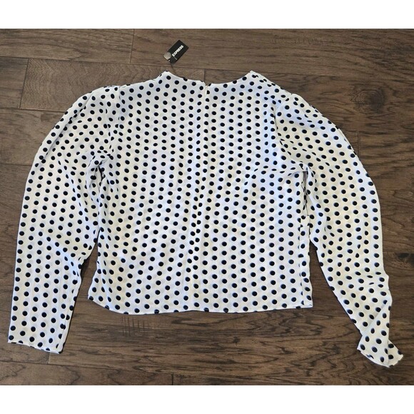 NWT Express Polka Dot Long Sleeve Top - Picture 3 of 3